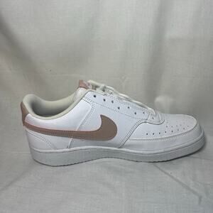 Nike Court Vision Low 9.5 Shoes White Pink DH3158-102 Leather Sneaker